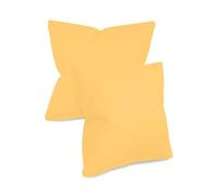 Desconocido Uni farbene Fundas de Almohada en Doble Pack - En 8 Colores y 3 Tamaños - Diseño Moderno Accesorios decoración en sutiles, algodón, Amarillo, ca. 40 x 40 cm