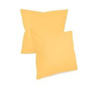 Desconocido Uni farbene Fundas de Almohada en Doble Pack - En 8 Colores y 3 Tamaños - Diseño Moderno Accesorios decoración en sutiles, algodón, Amarillo, ca. 80 x 80 cm