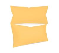 Desconocido Uni farbene Fundas de Almohada en Doble Pack - En 8 Colores y 3 Tamaños - Diseño Moderno Accesorios decoración en sutiles, algodón, Amarillo, ca. 40 x 80 cm