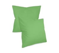 Desconocido Uni farbene Fundas de Almohada en Doble Pack - En 8 Colores y 3 Tamaños - Diseño Moderno Accesorios decoración en sutiles, algodón, Verde, ca. 80 x 80 cm