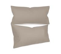 Desconocido Uni farbene Fundas de Almohada en Doble Pack - En 8 Colores y 3 Tamaños - Diseño Moderno Accesorios decoración en sutiles, algodón, Beige, ca. 40 x 80 cm