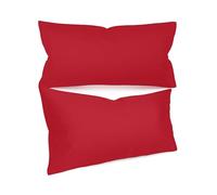 Desconocido Uni farbene Fundas de Almohada en Doble Pack - En 8 Colores y 3 Tamaños - Diseño Moderno Accesorios decoración en sutiles, algodón, Rojo, ca. 40 x 80 cm