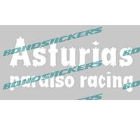 Desconocido Vinilo de Corte Pegatina Asturias Paraiso Racing 15x6.7cm (Blanco)
