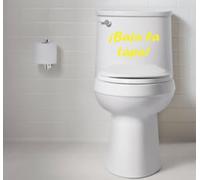 Desconocido Vinilo de Corte Pegatina ¡Baja la Tapa! para WC 25x13cm (Amarillo)