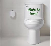 Desconocido Vinilo de Corte Pegatina ¡Baja la Tapa! para WC 25x13cm (Verde Oscuro)