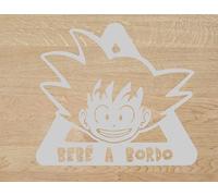 Desconocido Vinilo de Corte Pegatina Bebé a Bordo Goku 12x10cm (Gris Claro)