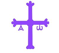 Desconocido Vinilo de corte Pegatina Cruz Asturias 5,5x7cm (Morado)