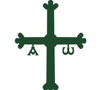 Desconocido Vinilo de corte Pegatina Cruz Asturias 5,5x7cm (Verde Oscuro)