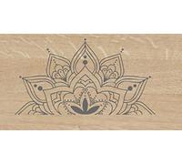 Desconocido Vinilo de Corte Pegatina Media Mandala 20x10cm (Gris Oscuro)