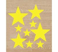 Desconocido Vinilo de Corte Pegatina Pack 9 Estrellas tamaño Variado, 5cm, 4cm y 2cm (Amarillo)