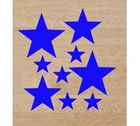 Desconocido Vinilo de Corte Pegatina Pack 9 Estrellas tamaño Variado, 5cm, 4cm y 2cm (Azul Oscuro)