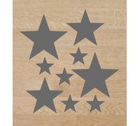 Desconocido Vinilo de Corte Pegatina Pack 9 Estrellas tamaño Variado, 5cm, 4cm y 2cm (Gris Oscuro)
