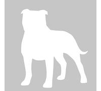 Desconocido Vinilo de Corte Pegatina Silueta American Staffordshire 10x8,5cm (Blanco)