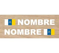 Desconocido Vinilo Pegatina Pareja Nombre + Bandera Canarias 16cm Aprox Personalizable