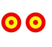 Desconocido x2 Vinilo de Corte Pegatina Bandera aviacion España 6cm diametro