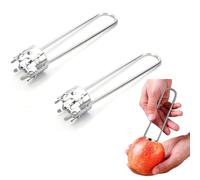 Descorazonador de Manzanas de Acero Inoxidable,2 PCS Descorazonadors de Semillas de Pimiento para Descorazonar Manzanas,Pimientos y Peras,con Descorazonador y Quitasemillas (15.5 x 3.4 cm)