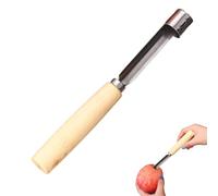 Descorazonador de pera, descorazonador manual de acero inoxidable, antideslizante, con mango de madera para cortar frutas, cocina, ensalada, preparación, jugos, platos de enlatado
