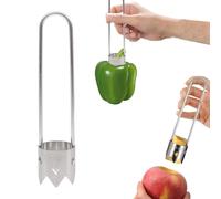 Descorazonador de Semillas de Pimiento,descorazonador de frutas y verduras de acero inoxidable, Chili Removedor Pimienta Vegetal Utensilio de Cocina,para Descorazonar Verduras