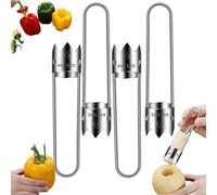 Descorazonador Multifuncional Forcipower Para Frutas Y Verduras, Descorazonador De Pimientos Rojos Forcipower, Nuevo Gettoreach (2025), Diseño Eficiente Con Orificio Para Colgar, Acero Inoxid (U-4pcs)