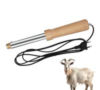 Descornador Eléctrico para Ganado y Cabras - Hierro Descornador con Cabezal de Cobre de Calentamiento Rápido, Removedor de Cuernos para Terneros 15-70 Días y Corderos, Herramienta de Granja Wood