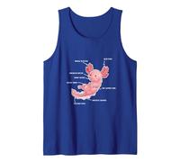 Descripción de Axolotl Anatomy - Funny Kawaii Cute Animal Camiseta sin Mangas, Hombre, Azul Real, S