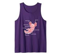 Descripción de Axolotl Anatomy - Funny Kawaii Cute Animal Camiseta sin Mangas, Hombre, Morado, XL