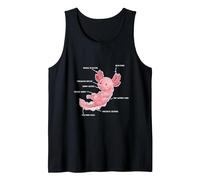 Descripción de Axolotl Anatomy - Funny Kawaii Cute Animal Camiseta sin Mangas, Hombre, Negro, XL