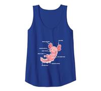 Descripción de Axolotl Anatomy - Funny Kawaii Cute Animal Camiseta sin Mangas, Mujer, Azul Real, L