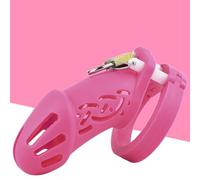 Descubra el mejor camino hacia el placer: juguetes sexuales esclavos con jaula de castidad BDSM de silicona, libere su pequeña mariquita interior y redefina la diversión y la pasión.(Pink,L)
