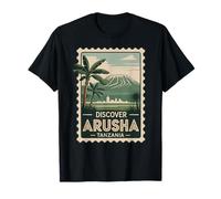 Descubre Arusha Tanzania, Sello de Viaje Retro Africano Safari Camiseta