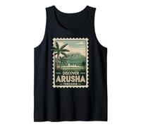 Descubre Arusha Tanzania, Sello de Viaje Retro Africano Safari Camiseta sin Mangas