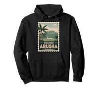 Descubre Arusha Tanzania, Sello de Viaje Retro Africano Safari Sudadera con Capucha