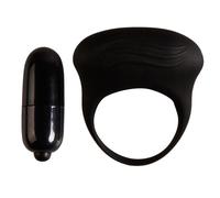 Descubre el anillo vibrador negro de silicona en noestabu.com