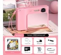 Descubre el poder de la fotografía con esta cámara portátil de alta resolución de 48 MP (rosa + 64G)