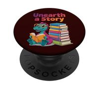 Descubre una Historia: Lindo Dinosaurio de Lectura PopSockets PopGrip Adhesivo