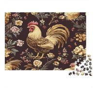 Descubrimiento Floral Puzzle Gallo 1000 Piezas para Adultos Papel Grueso Entrenamiento Mental Decoración Gallo Flores Puzzle de Papel 52x38cm/1000pcs