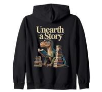 Descubrir un Dinosaurio de la Historia Leyendo un Libro de Biblioteca Sudadera con Capucha