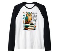 Descubrir una Historia: Búho en Libros Camiseta Manga Raglan