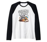 Descubrir una Historia Leyendo Mapache Camiseta Manga Raglan