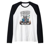 Descubrir una Historia (Raccoon Story Hour) Camiseta Manga Raglan