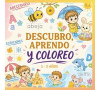 Descubro, aprendo y coloreo: Libro de garabatos para colorear, niños de 1 a 3 años. Dibujos fáciles, aprendizaje temprano, motricidad fina y desarrollo creativo