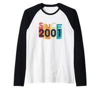 Desde 2001 Año Estilo Retro Vintage Camiseta Manga Raglan