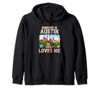Desde Austin con amor Alguien en Austin me ama Orgullo de Texas Sudadera con Capucha
