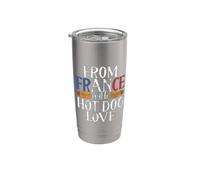Desde Francia con Hot Dog Love Hot Dog Vaso térmico de acero inoxidable de doble pared