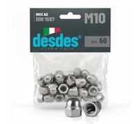 desdes Tuercas ciegas DIN 1587 de acero inoxidable A2, tuerca de calota alta para protección de rosca, acabado estético y seguridad contra lesiones, tamaños de M3 a M24, paquete de 4 a 120 unidades