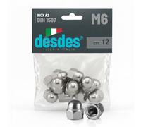 desdes Tuercas ciegas DIN 1587 de acero inoxidable A2, tuerca de calota alta para protección de rosca, acabado estético y seguridad contra lesiones, tamaños de M3 a M24, paquete de 4 a 120 unidades