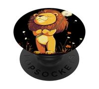 Deseando a lo grande con este traje de león y diente de león PopSockets PopGrip Adhesivo