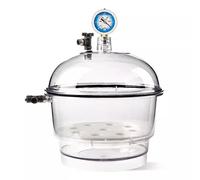 Desecador al vacío con manómetro - Botella de secado transparente de alta transparencia, válvula doble, anillo de sellado de silicona para almacenamiento al vacío