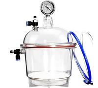 Desecador De Vacío De Laboratorio, Tarro Secador De Vacío De Doble Válvula De 150 Mm, con Manómetro, para Secado Y Almacenamiento Al Vacío