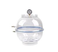 Desecador de Vacío Transparente 150 mm - Secador de Vacío de Policarbonato de Laboratorio con Doble Válvula y Manómetro